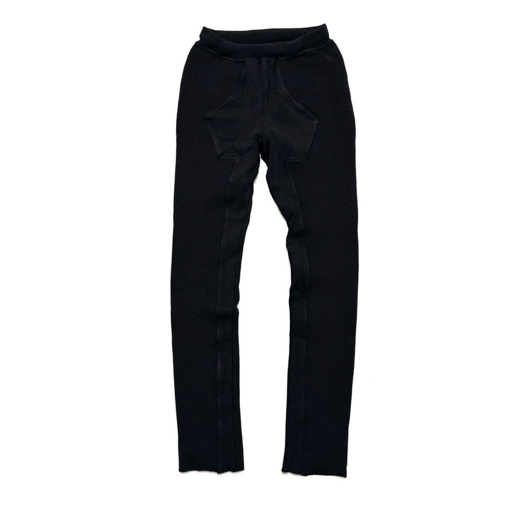 Alexander Wang sz M Tricot Knit Ribbed Moto Biker Leggings  Pants Black Knit